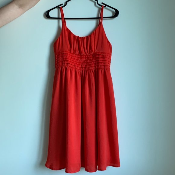 H&M Women’s Reddish Orange Spaghetti Strap Dress Size 0 (GUC) - Picture 2 of 16